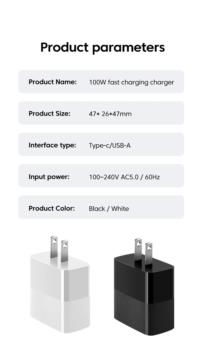 Olaf 100W USB Charger Fast Charging QC 5.0 Type C PD Charger Mobile Phone Chargers For iPhone Huawei Samsung Xiaomi Quick Charge