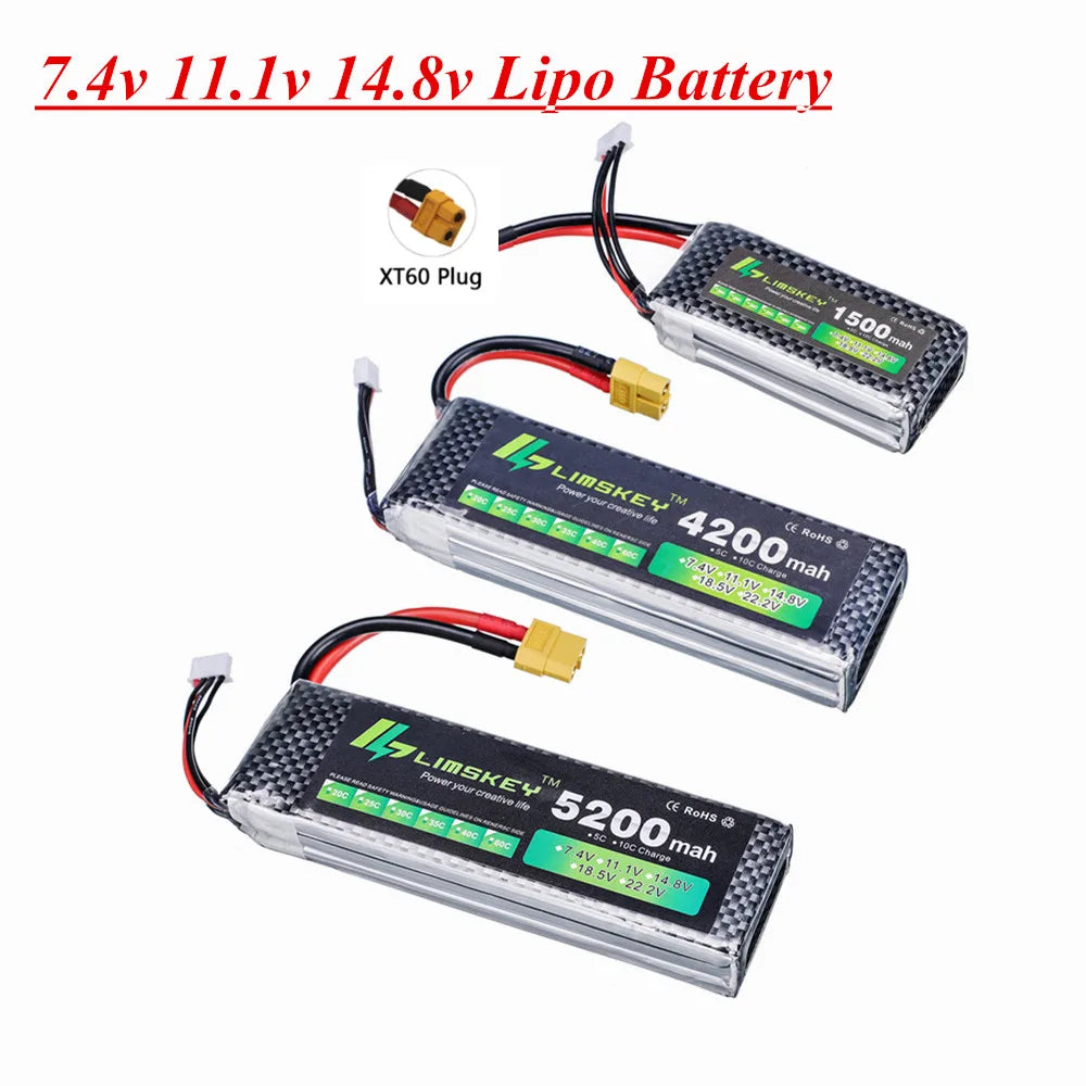7.4v 11.1v 14.8v 1500mAh 2200mah 2800mah 4200mah 5200mah 6000mAh 3s lipo battery For RC toy Car Airplane Helicopter Boat Parts