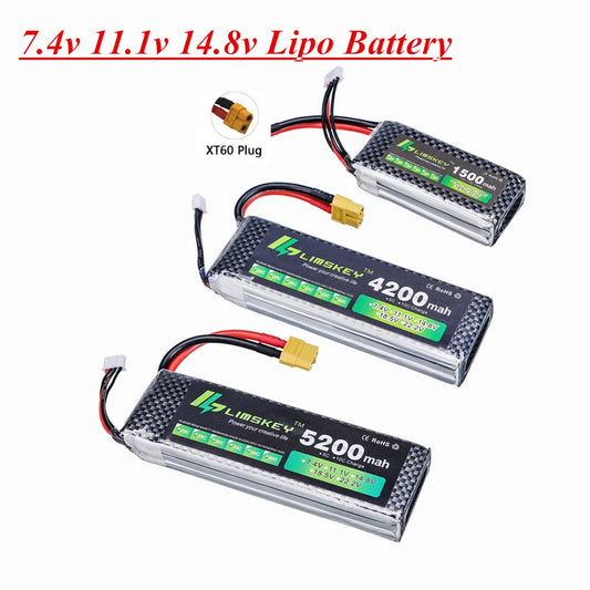 7.4v 11.1v 14.8v 1500mAh 2200mah 2800mah 4200mah 5200mah 6000mAh 3s lipo battery For RC toy Car Airplane Helicopter Boat Parts
