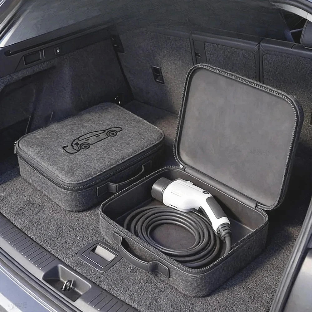 Portable EV Charging Gun Storage Bag New Energy Vehicle Charger Cable Organizer Auto Electric Car Charging Wire Carry Handbag