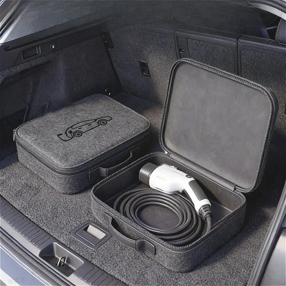 Portable EV Charging Gun Storage Bag New Energy Vehicle Charger Cable Organizer Auto Electric Car Charging Wire Carry Handbag