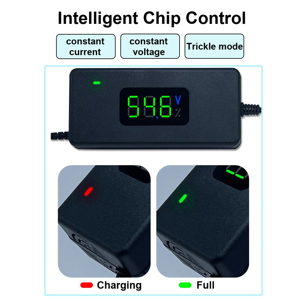 Smart Battery Charger For Lithium Batteries 36V 10S 42V/48V 13S 54.6V 2A With LED Display For Power Li-ion Chargers
