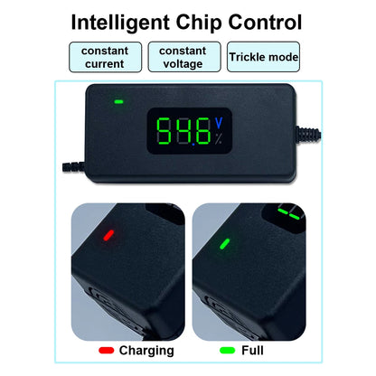 Smart Battery Charger For Lithium Batteries 36V 10S 42V/48V 13S 54.6V 2A With LED Display For Power Li-ion Chargers