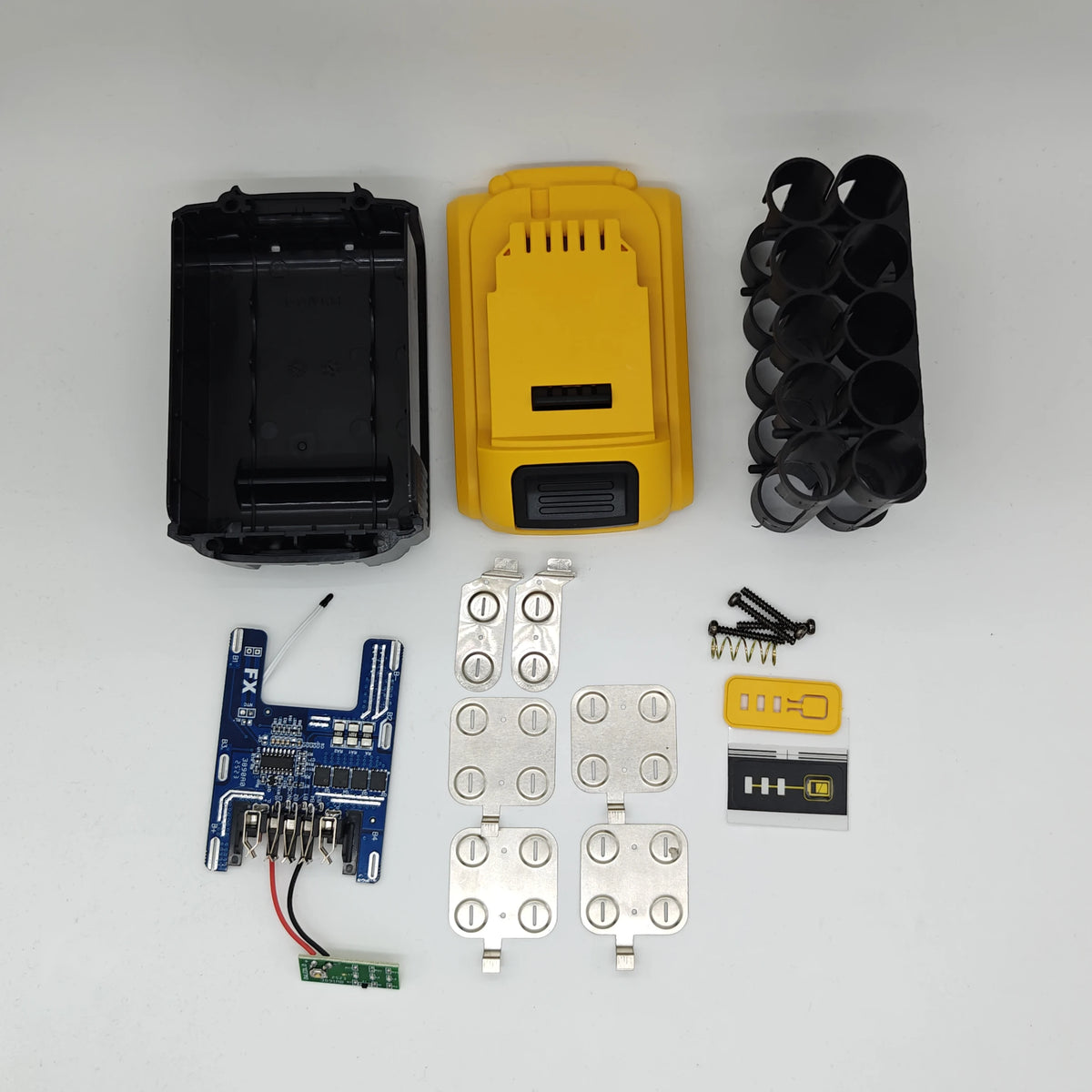 10 X 18650 Lithium-Ion Battery Box Charging Protection Circuit Board with Bms and Temperature Control Power-Off, 18V 20V Battery Suitable for Dewalt Dcb183 Dcb200 Lithium-Ion Battery Box
