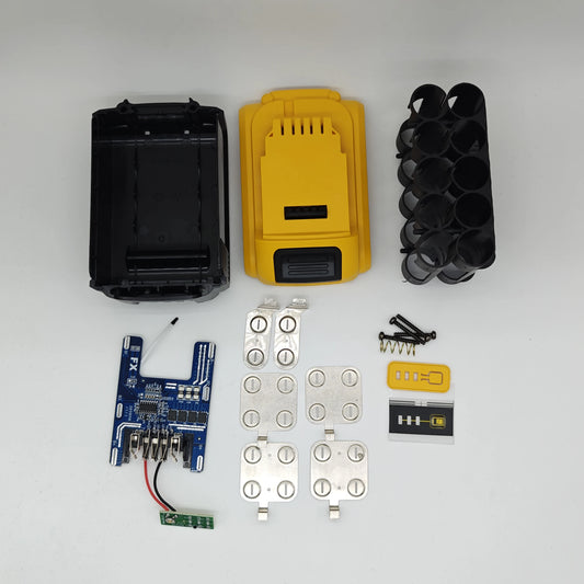 10 X 18650 Lithium-Ion Battery Box Charging Protection Circuit Board with Bms and Temperature Control Power-Off, 18V 20V Battery Suitable for Dewalt Dcb183 Dcb200 Lithium-Ion Battery Box