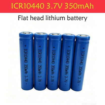 3.7V 350mAh ICR10440 Lithium Ion Battery - Button Top, Reusable & Long-Lasting for Flashlights, Headlamps， Pen Light
