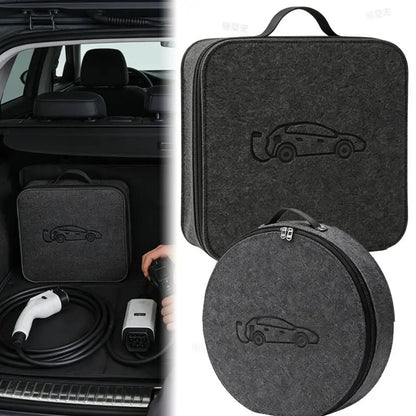 Portable EV Charging Gun Storage Bag New Energy Vehicle Charger Cable Organizer Auto Electric Car Charging Wire Carry Handbag