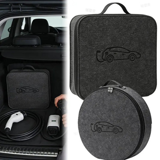 Portable EV Charging Gun Storage Bag New Energy Vehicle Charger Cable Organizer Auto Electric Car Charging Wire Carry Handbag