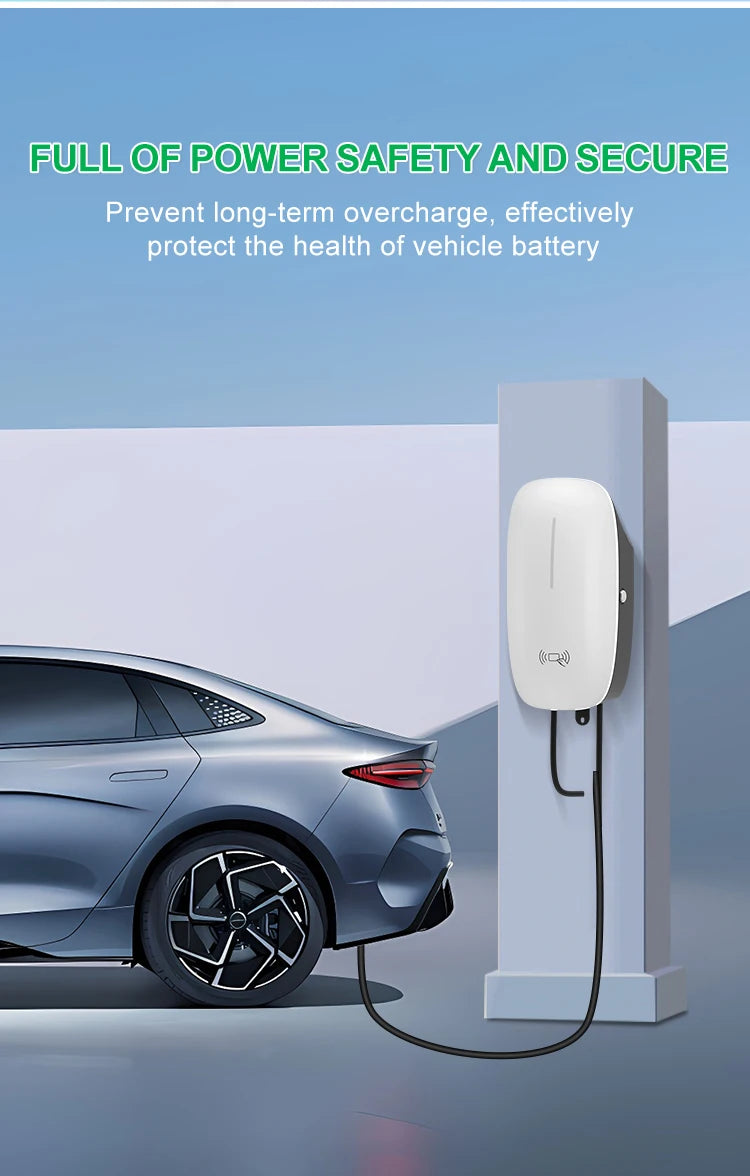 32A EV Charging Station 7KW 1Phase Electric Vehicle Charger Type2 EVSE Wallbox IEC62196-2 EV Charge Type 2 with 5M Cable