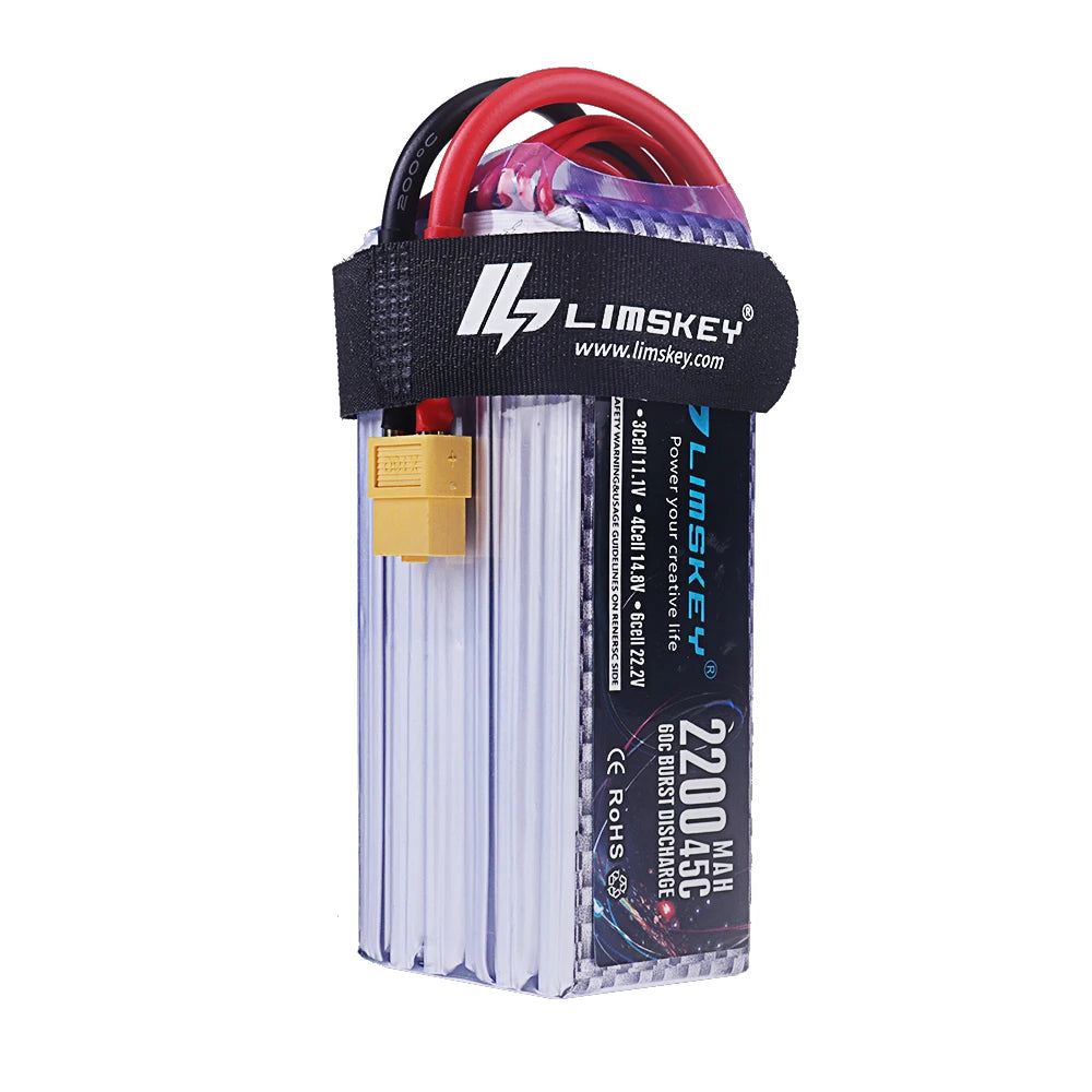 6S 22.2V 45C 1500/2200/2800mAh LiPo Battery With XT60 XT90 Plug High Power RC Model Battery