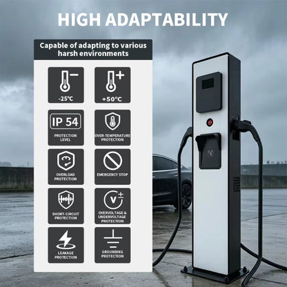 Customized Commercial DC EV Charger Station, 20/30kW Two Cable EVSE Fast Charging Pile for Hotel Private Parking Service