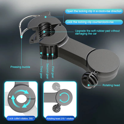 12V/24V Car Powerful Fan USB Charging Auto Headrest Ventilation Fan 360 Degree Rotation Electric Car Cooling Fan for Vehicle SUV