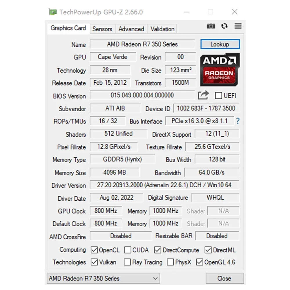 SOYO AMD Radeon R7 350 4GB Graphics Card DDR5 Memory 128Bit HDMI-compatible VGA DVI Video Card for Desktop Computer Components