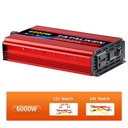 Pure Sine Wave Inverter 1000W-4000W DC 12V and 24V to AC 220V 50hz Power Inverter Charger  Adapter Universal Socket