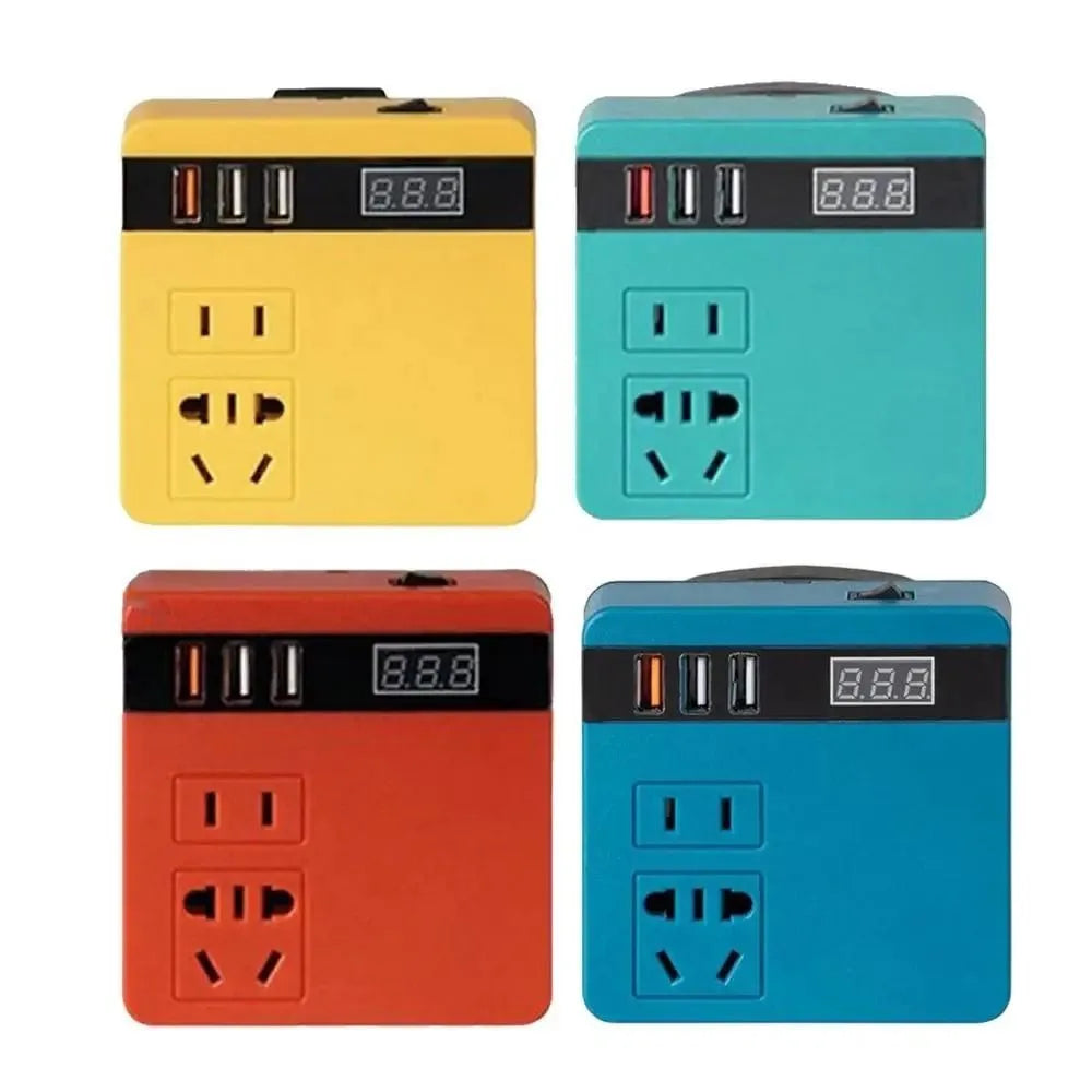 1Pcs 18V 20V To 220V Battery Inverter Dual Plug 120W Smart Transformer Household Multifunctional Outdoor Work Inverter