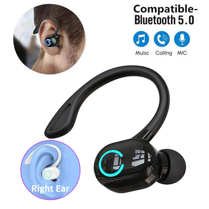 Ear-Hook Wireless Headphone HiFi Stereo Waterproof Handsfree With Mic Wireless Audio Accessories For Mobile Phone Business Calls