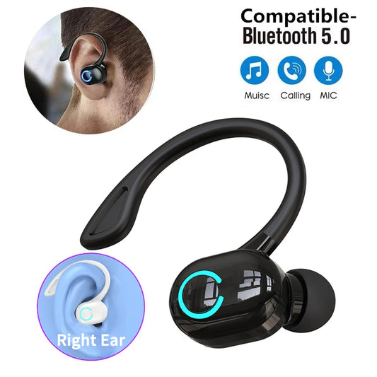 Ear-Hook Wireless Headphone HiFi Stereo Waterproof Handsfree With Mic Wireless Audio Accessories For Mobile Phone Business Calls