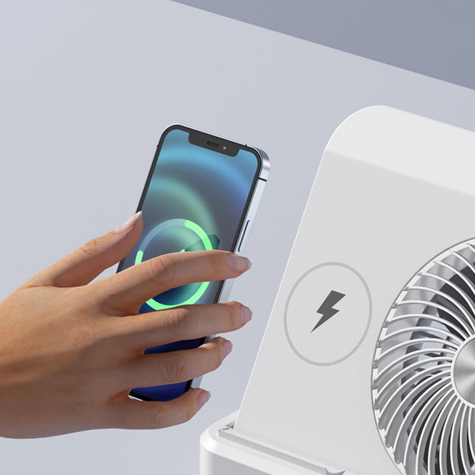 New Multifunctional Mobile Phone Charging Fan Household/Car Desktop Fan USB Rechargeable Electric Fan Digital Display JMF-13
