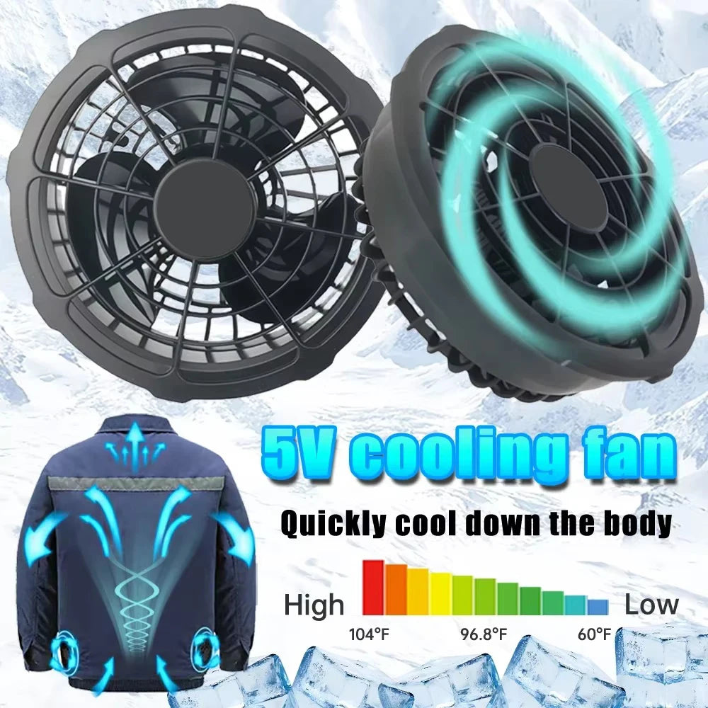5V / 12V DC Cooling Fan 1 or 2 PCS For Air Conditioner Vest Jacket Summer Outdoor High Temperature Work Fishing Vest Cool Fans