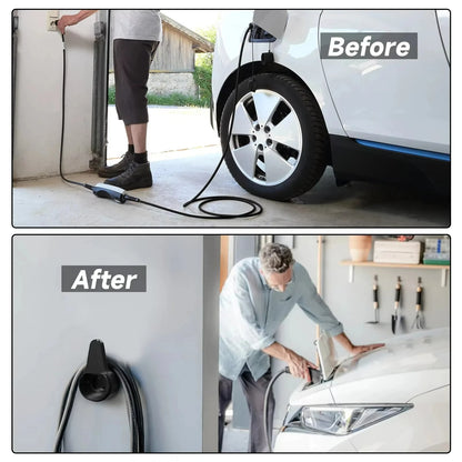 Type 2 EV Charger Holder EV Charger Plug Holder Stand Wallbox Socket Electric Car Charging  Gun Cable Wall Mount Bracket