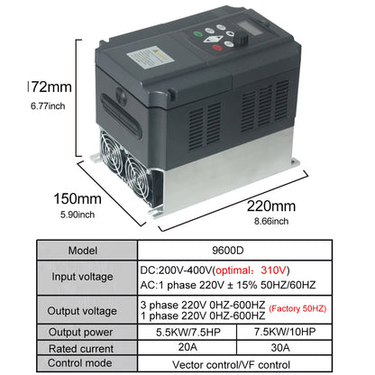 0.75KW Solar Inverter DC200-400V to 220V MPPT Charge Controller CE Certified for Off-Grid System