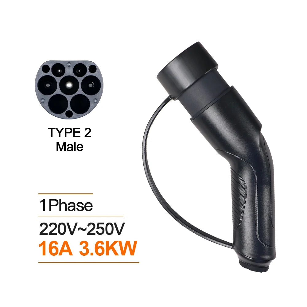 ERDAN 16A 32A Type 2 EVSE Female EV Charger Plug IEC 62196 Convertor EV Charger Plug for Electric Car Vehicle Charging Station