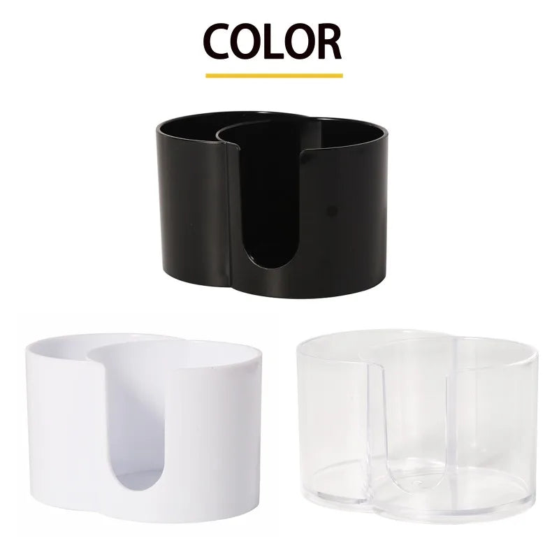 2 in 1 Clear Makeup Organizer Round Acrylic Makeup Removal Cotton Pads Portable Swab Storage Box Cosmetic Make Up Storage Holder