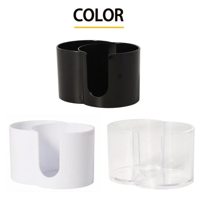 2 in 1 Clear Makeup Organizer Round Acrylic Makeup Removal Cotton Pads Portable Swab Storage Box Cosmetic Make Up Storage Holder