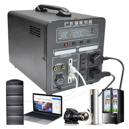 Solar Generator 1000W 700Wh LiFePO4 Power Station with MPPT and Flashlight Pure Sine Wave 110V 220V for Home Camping Portable