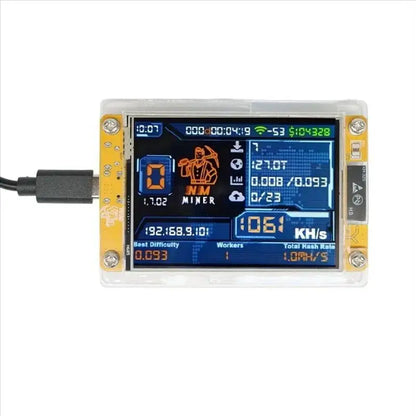 New-1Pc Nerdminer 1060KH/S NMMiner Upgraded Hashrate 2.8 Inch Smart Display Bitcoin Crypto Solo Lottery Miner Nerdminer