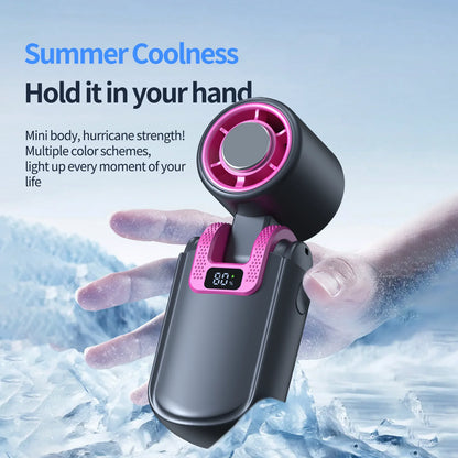 USB Rechargeable Bladeless Handheld Fan Mini Portable Personal Fan High Speed 120 Gear Turbo Airflow Eyelash Fan