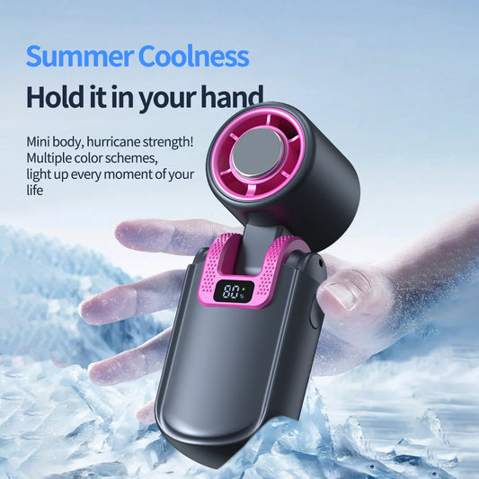 USB Rechargeable Bladeless Handheld Fan Mini Portable Personal Fan High Speed 120 Gear Turbo Airflow Eyelash Fan