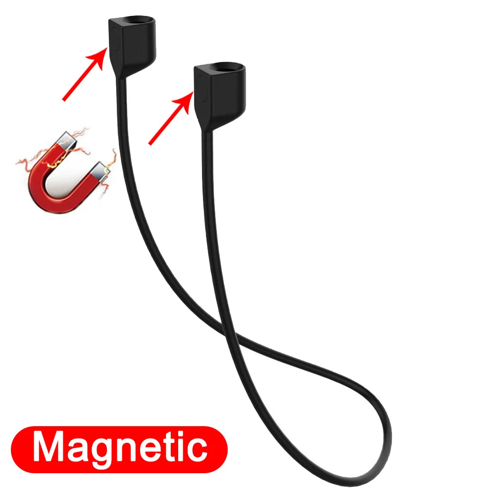 Magnetic Anti-lost Rope Strap Silicone Earphones String for Airpods Huawei Freebuds 3 Wireless Bluetooth Headphone Neck Straps