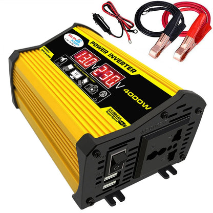 Portable Inverter Car Power Inverters DC12Volt To AC110/220Volt Transformer 4000W Modified SineWave Inverter USB Auto Inverters