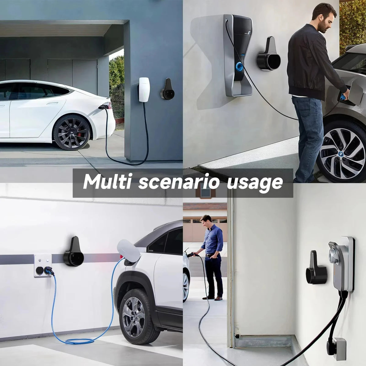 Type 2 EV Charger Holder EV Charger Plug Holder Stand Wallbox Socket Electric Car Charging  Gun Cable Wall Mount Bracket