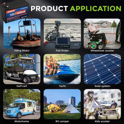 12V 200Ah LiFePO4 Lithium Battery, Deep 4000+Cycle Built-in BMS for Camping Power Supply, Boat, Spray, E-Wheel, Fish Finder☽