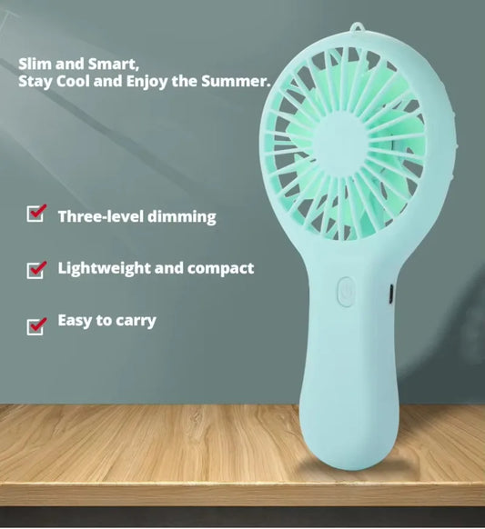 5pcs Portable Rechargeable Electric USB Charger Battery Handheld Mini Fan 3 Speed Lightweight with Data Cable Air Cooling Fans