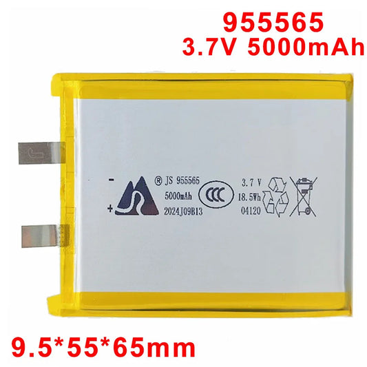 955565 Lithium Polymer Battery 3.7V 5000mAh Rechargeable Lipo Batteries for Mobile Power GPS Locator Camera Tablet PC DVD