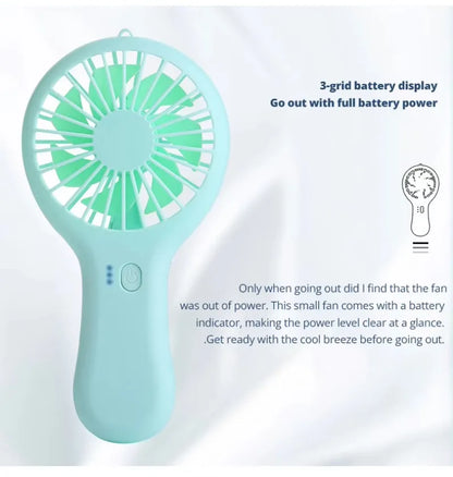 5pcs Portable Rechargeable Electric USB Charger Battery Handheld Mini Fan 3 Speed Lightweight with Data Cable Air Cooling Fans