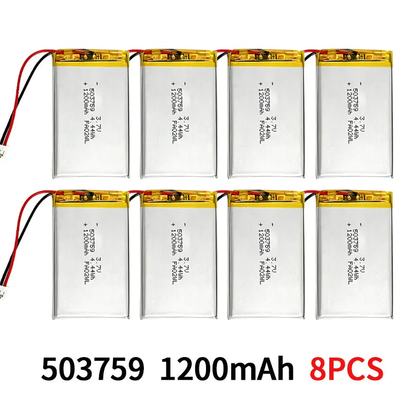 Lithium Polymer Battery 503759 3.7V 1200mAh LiPo Cell  Replacement Power For Bluetooth Headset Audio Stereo PSP POS