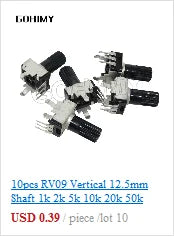 20PCS RM065 Trimmer Potentiometer Adjustable Resistor 500R 1K 5K 10K 20K 50K 100K 200K 500K 1M RM-065 Variable Resistors