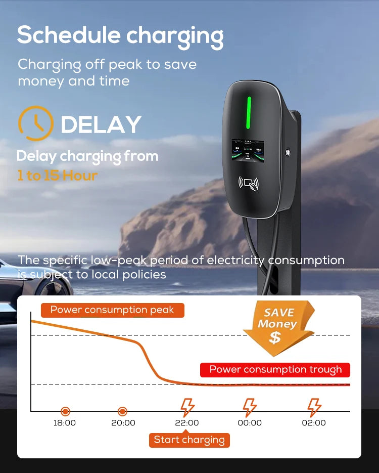 Lifl Electric Vehicle Wall Charger Fast Charging Station Type2 GBT for Electric Cars Wall-Mounted EV Charging Station