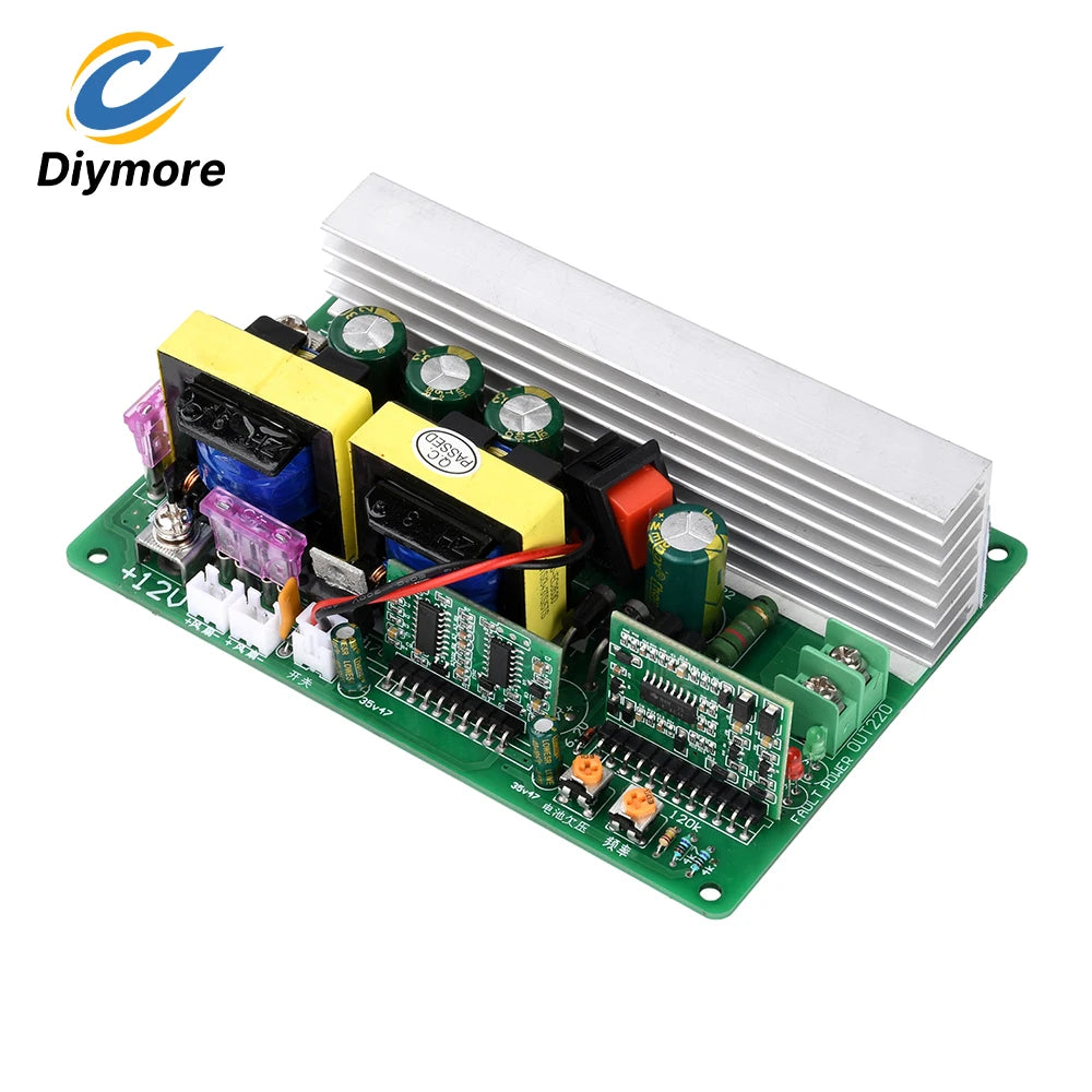 500W Inverter Module DC 12V to AC 220V Step-Up Converter with Switch and Fan Interface Supports Projectors Rice Cookers