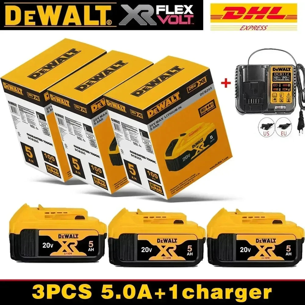 100% Original DeWalt Batteries 20V 6000mAh Li Ion Battery For DCB206 DCB205 DCB204 DCB200 DeWalt Power Tools Air Transport