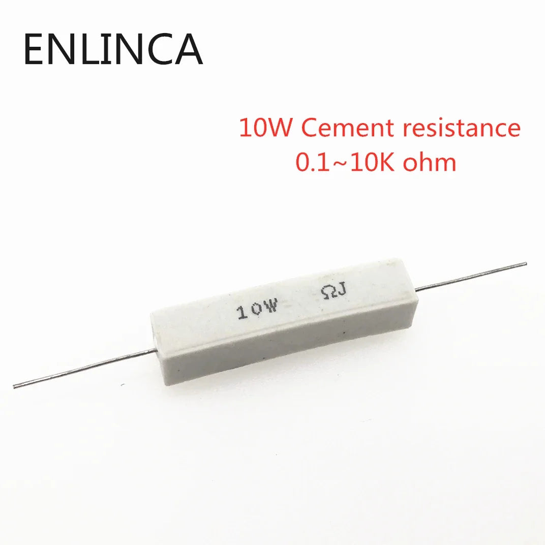 10pcs 5W 10W BPR56 ceramic resistors 0.1 ~ 10k ohm 0.33R 1R 10R 100R 0.22 0.33 1 10 100 1K 10K Cement resistence ohms