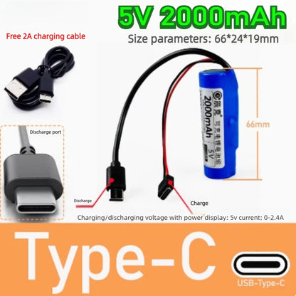 5V TypeC Lithium Battery Microcontroller for LED Light USB Fan 4G Wireless Network WiFi Bluetooth Module Power Supply