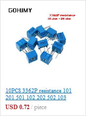 20PCS RM065 Trimmer Potentiometer Adjustable Resistor 500R 1K 5K 10K 20K 50K 100K 200K 500K 1M RM-065 Variable Resistors