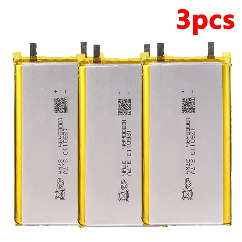 3.7V 10000mAh 1260110 Battery Lithium Polymer Batteries Lipo Li-Po Rechargeable Cells for Power Bank Laptop Camping Lights Diy