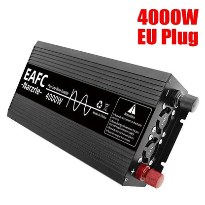 Pure Sine Wave Inverter 2000W 3000W 4000W Portable Power Bank Converter Solar Inverter DC12V To AC 220V for Car Home Outdoor