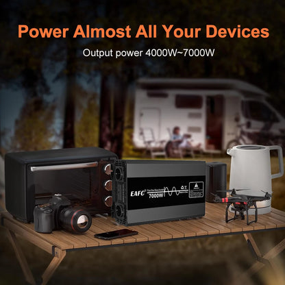 Car Inverter 4000W 5000W Pure Sine Wave Inverter Power DC 12V To AC 220V Voltage 50HZ Converter Solar for Home Outdoor RV